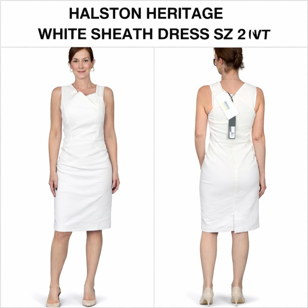 Halston Heritage Strapless Chalk White Dress Size 2 NWT
